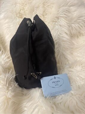 Prada Black Nylon Drawstring Pouch